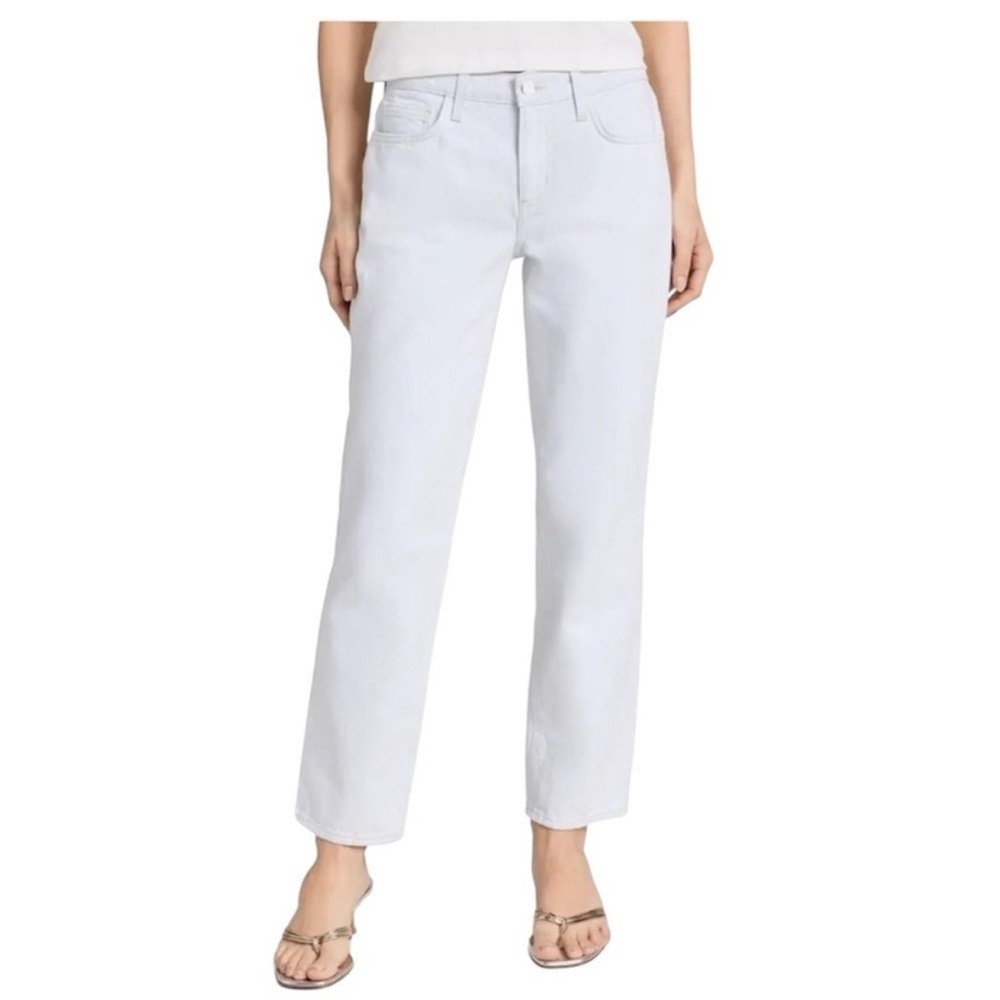 L'AGENCE New Mateo Mid Rise Slouchy Straight Blue Frost Sz 26